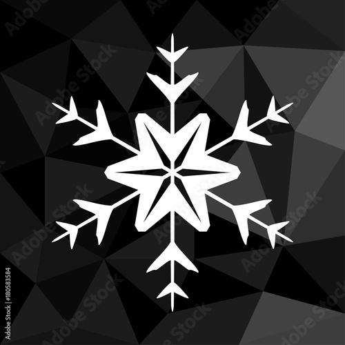 Eis - Icon mit geometrischem Hintergrund schwarz