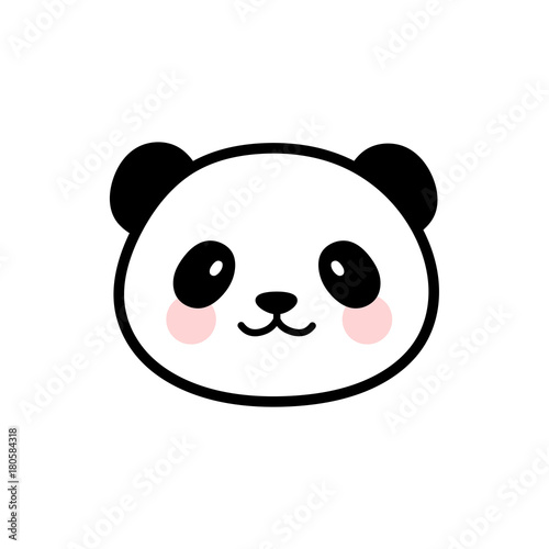 Fototapeta Naklejka Na Ścianę i Meble -  Cute Panda Face Vector Icon