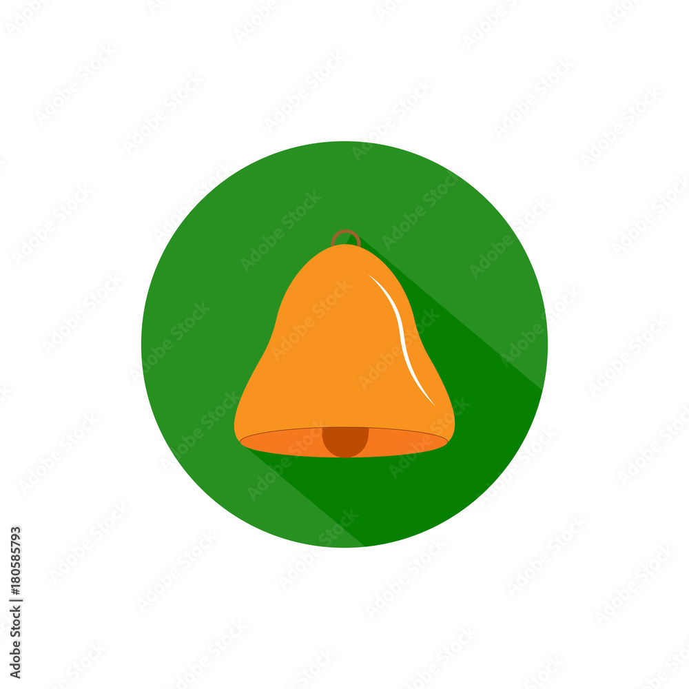Bell round icon long shadow vector Bell round icon long shadow vector