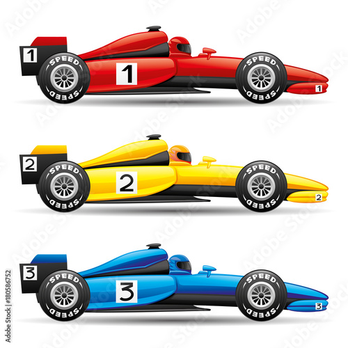 Set of sports cars.