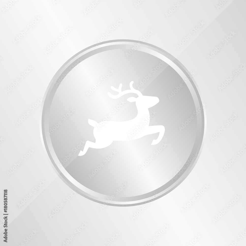 Silber Medaille - Rentier im Sprung Silber Medaille - Rentier im Sprung