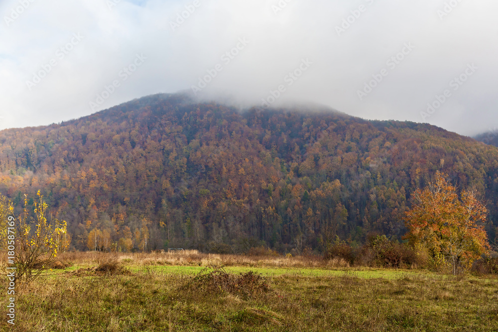 Autumn landscape in the western Ukrainian Carpathians