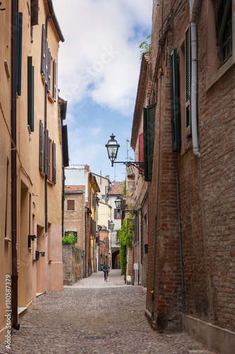 Ferrara  old narrow street  Italy