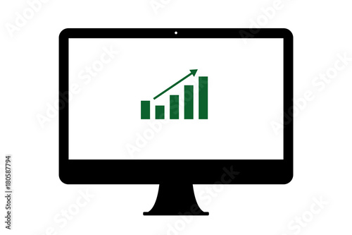 PC - Balkendiagramm mit Pfeil - Finanzen