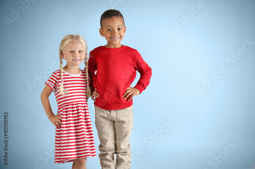 Cute fashionable children o...