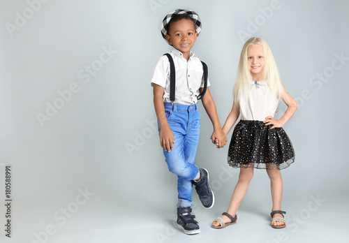 Cute fashionable children o...