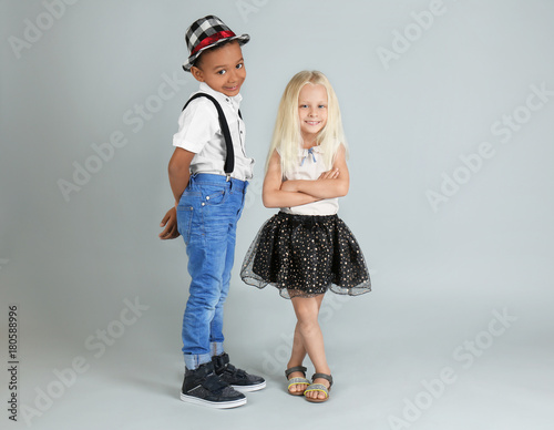Cute fashionable children o...