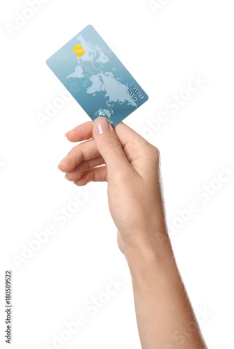 Woman's hand holding credit...
