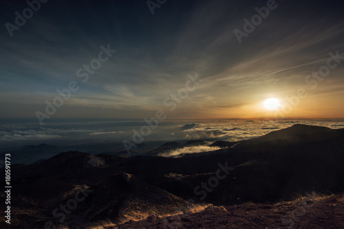 Etna Volcano Craters Silvestri at sunset photo