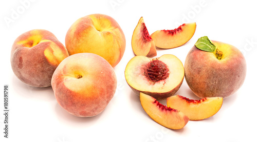 Peach composition isolated on white background.