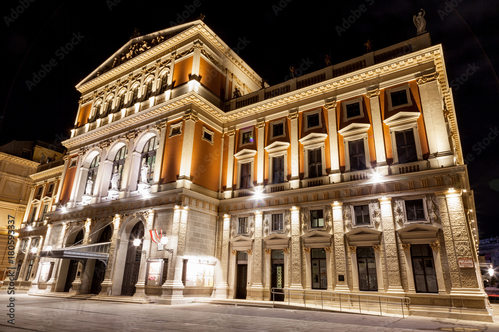 Vienna state opera house at night