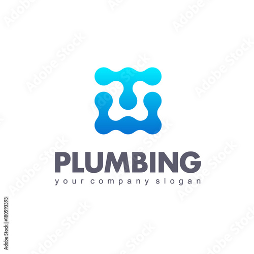Vector logo design for plumbing company.
