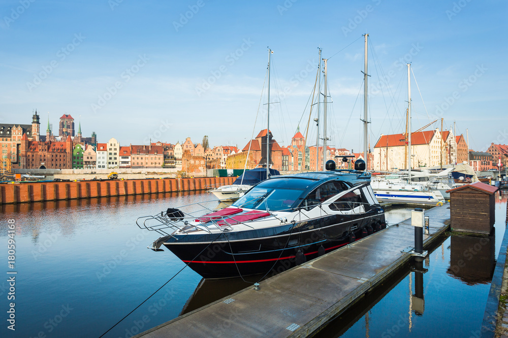 Boat in the harbor of Gdansk