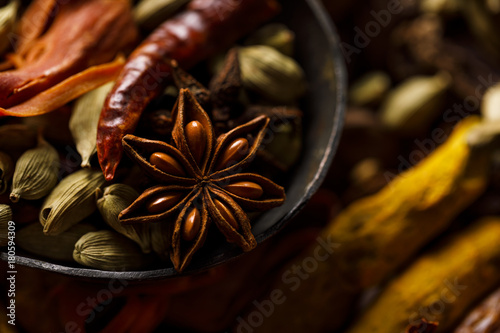 Indian Spices. Closeup.