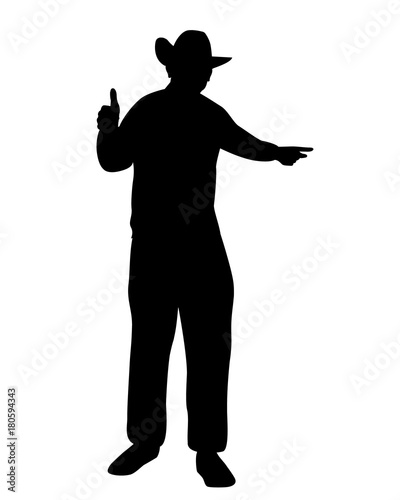 silhouette farmer shape vector design