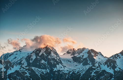 Beautiful mountain landscape with snow © darkbird