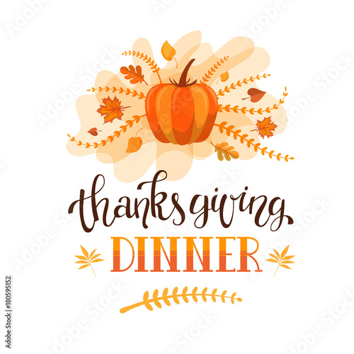 Handlettering thanksgiving dinner invitation design