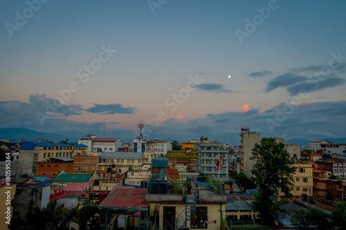 Beautiful landscape of Kathmandu city view in a sunset from Swayambhunath, Kathmandu