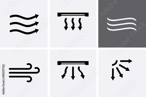 Air Icons set. Wind icons.