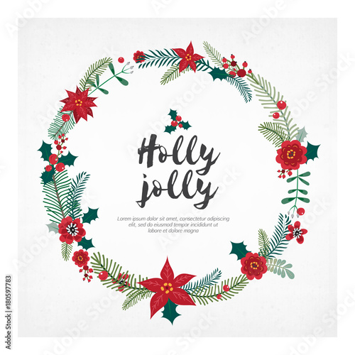 Decorative floral Christmas wreath