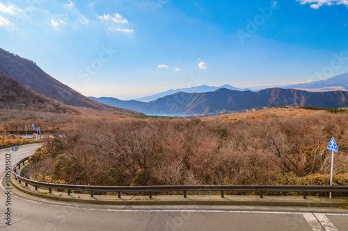 View of Mountain at owakudani, sulfur quarry in Hakone, Japan