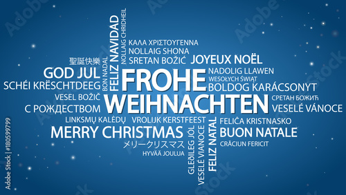 Word cloud Merry Christmas (in German)