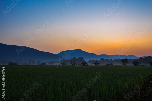 Beautiful mountain view morning light