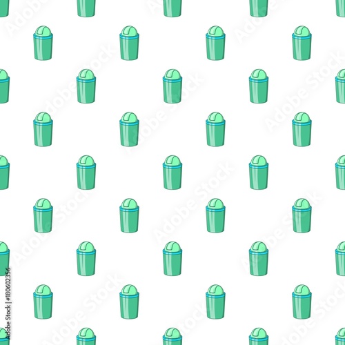 Green trash can pattern  cartoon style