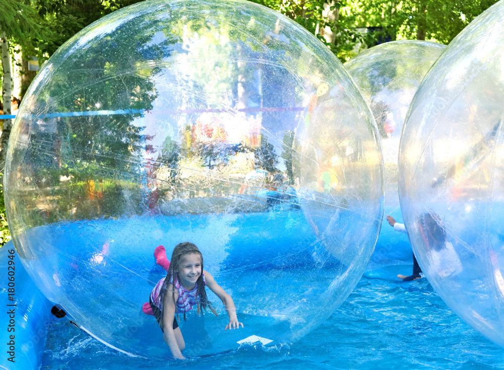 Zorbing in park