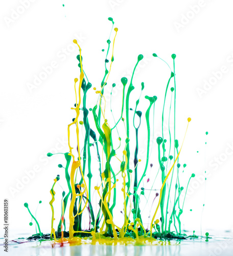 Splash colour liquids on a white background sculpture of the liquid