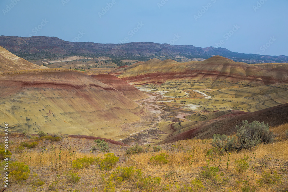 Painted Hills Landscape from Overlook in Eastern Oregon USA Painted Hills Landscape from Overlook in Eastern Oregon USA