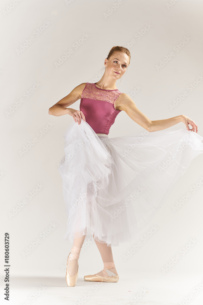 ballerina in pink is covered by a white bundle ballerina in pink is covered by a white bundle