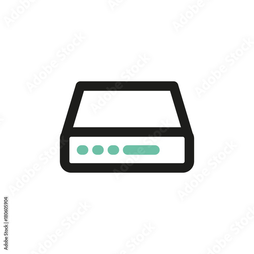 Simple icon of Server flat vector bicolor line design concept