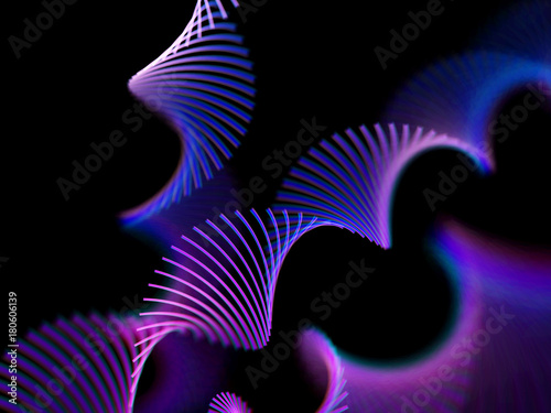 Abstract glowing spiral ribbons - holiday or party concept. Information technology or data background. DNA helix molecules - medicine, science or genetic concept. Eps10 vector illustration.