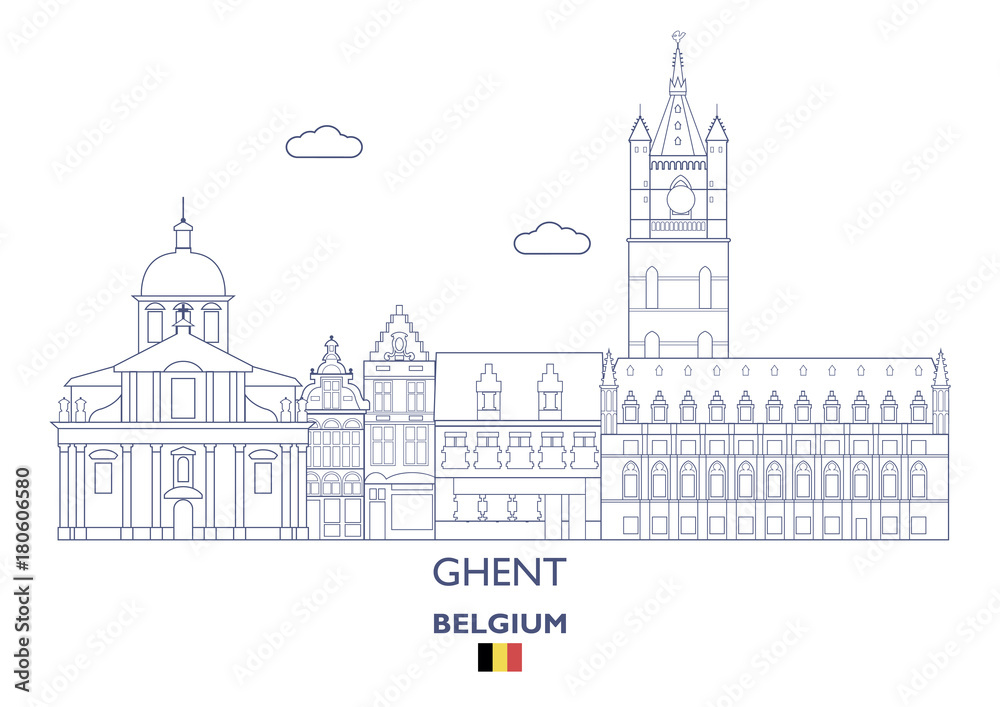Ghent City Skyline, Belgium