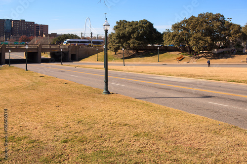 The grassy knoll at Dealy Plaza in Dallas, Texas photo