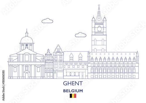 Ghent City Skyline  Belgium