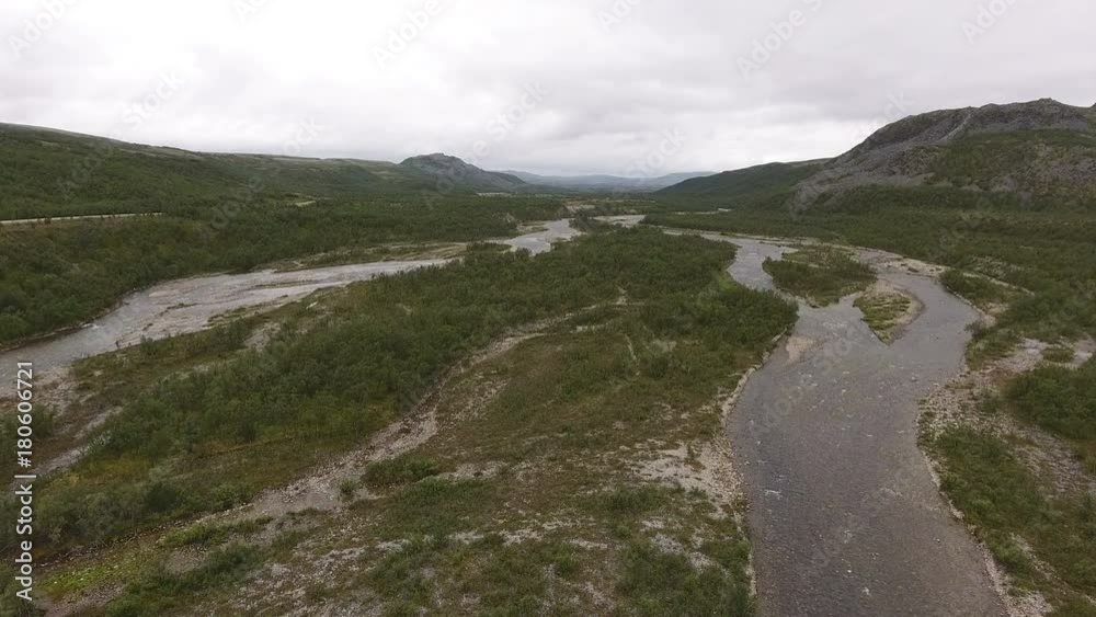 River flowing through Tundra wilderness River flowing through Tundra wilderness