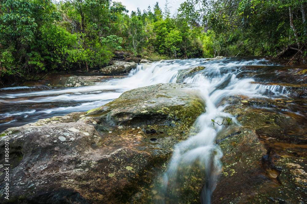 Fototapeta premium Waterfall in the tropical rainforest landscape