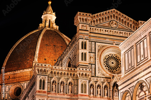 Cathedral Santa Maria of the Flowers and the Baptistery, Piazza del Duomo, Florence, Tuscany, Italy, Europe Fototapet
