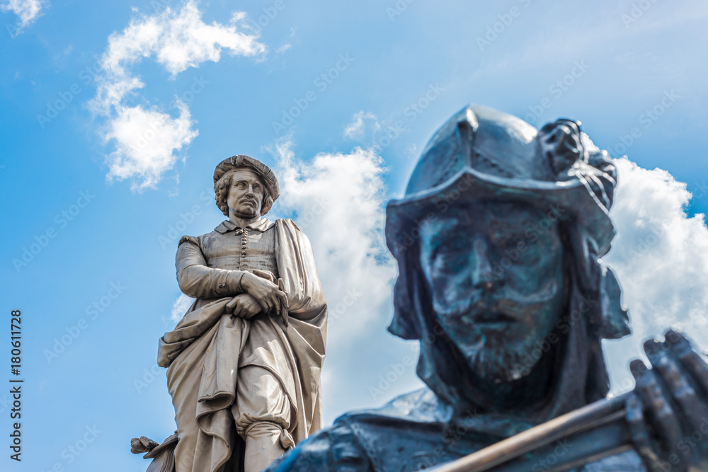 Rembrandt statue in Amsterdam, Netherlands