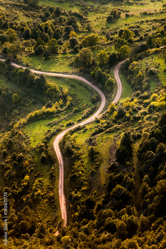 Mountains and roads from high perspective