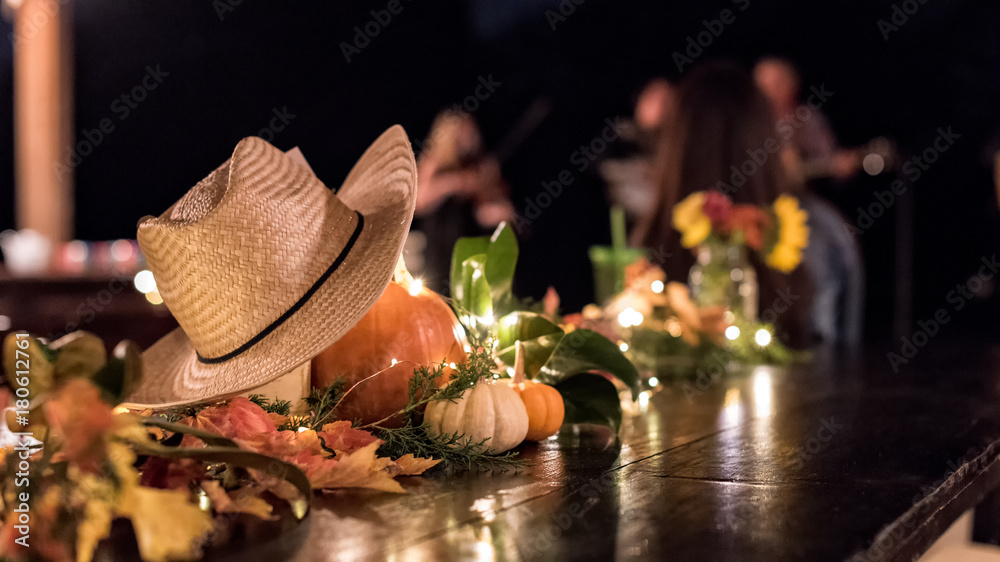 Halloween Party decorations on table 