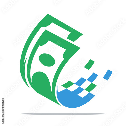 illustrations for digital money. Icon logo for digital business, financial management services.