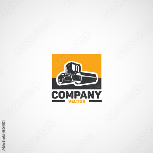 Vector asphalt compactor logo.