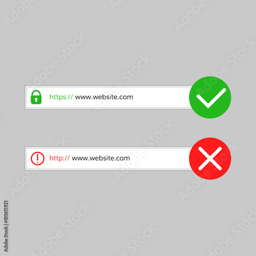https http secure and not secure protocol  photo