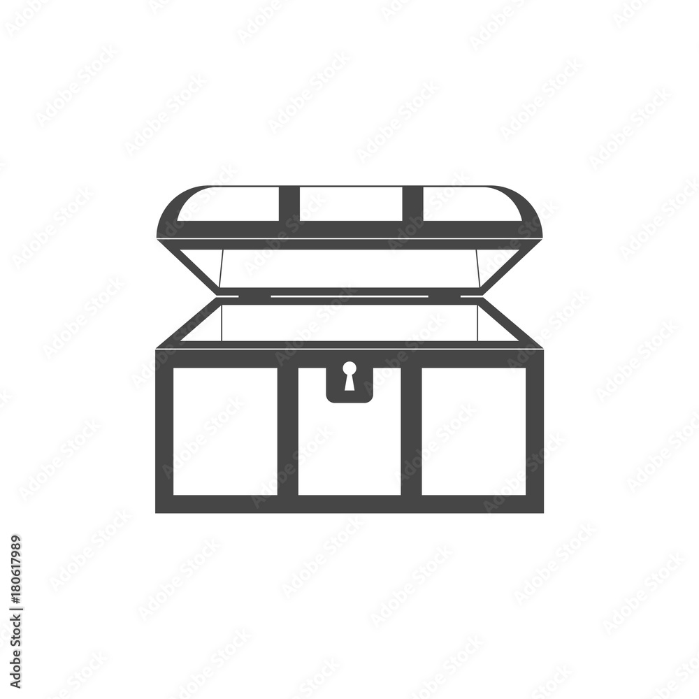 Treasure chest open vector icon