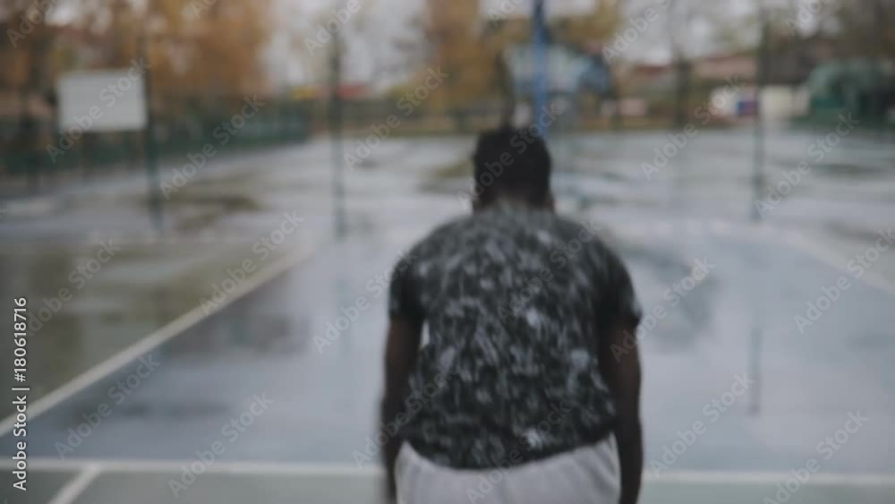 Alone man play basketball. Original audio. Alone man play basketball. Original audio.