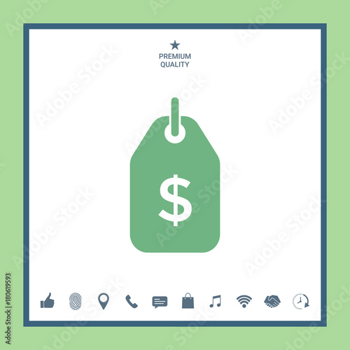 Tag with dollar symbol. Price tag icon for download