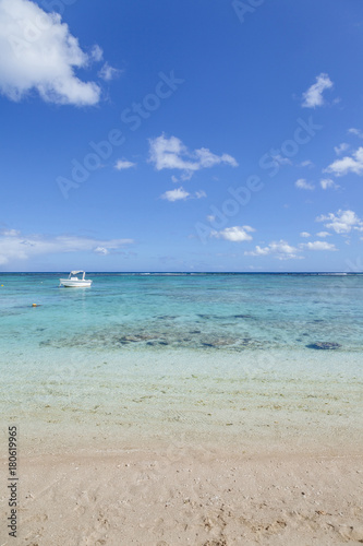 White sand beach of Mauritius island